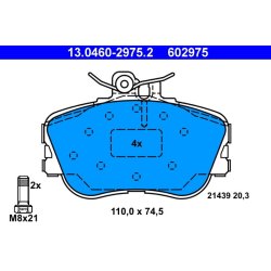 Brake Pad Set ATE 13.0460-2975.2 OE Ref 0024202220
