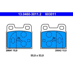 Jeu de plaquettes de frein ATE 13.0460-3011.2 pour ALFA ROMEO OE 10526.26003.00 30