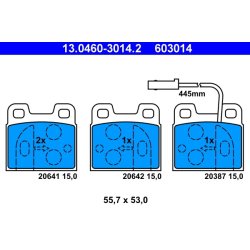 Brake Pad Set ATE 13.0460-3014.2 OE Ref 60760094