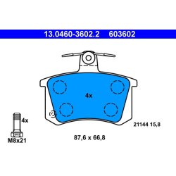 Brake Pad Set ATE 13.0460-3602.2 OE Ref 857698451