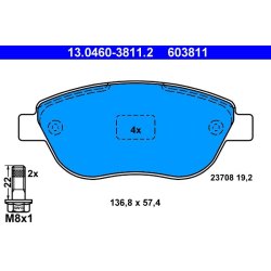 Brake Pad Set ATE 13.0460-3811.2 OE Ref 425492