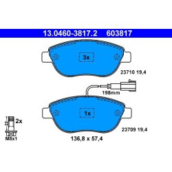 Jeu de plaquettes de frein ATE 13.0460-3817.2