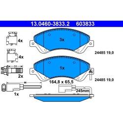 Brake Pad Set ATE 13.0460-3833.2 OE Ref 1433954