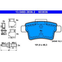 Brake Pad Set ATE 13.0460-3836.2 OE Ref 425432