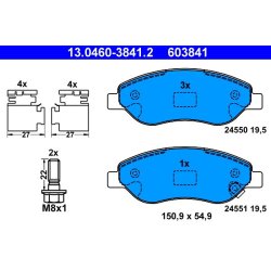 Jeu de plaquettes de frein ATE 13.0460-3841.2 pour VAUXHALL CORSA OE 1605355