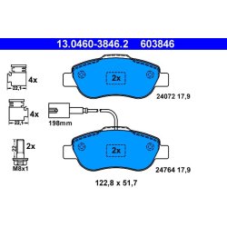 Brake Pad Set ATE 13.0460-3846.2 OE Ref 77365817