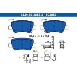 Brake Pad Set ATE 13.0460-3853.2 OE Ref 0446605041