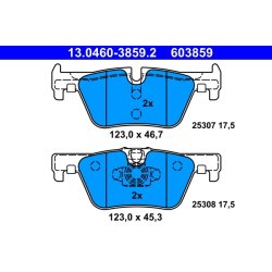 Brake Pad Set ATE 13.0460-3859.2 OE Ref 34216850569