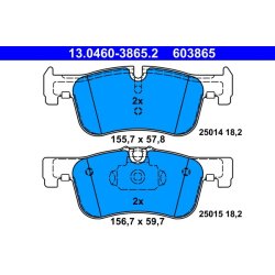 Brake Pad Set ATE 13.0460-3865.2 OE Ref 34116858910