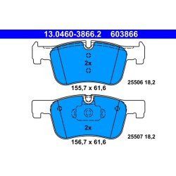 Brake Pad Set ATE 13.0460-3866.2 OE Ref 34116874331