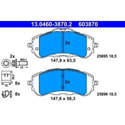 Brake Pad Set ATE 13.0460-3870.2 OE Ref 1678168180