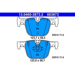 Brake Pad Set ATE 13.0460-3873.2 OE Ref 34216850570