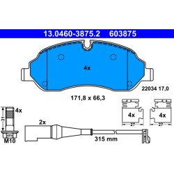 Brake Pad Set ATE 13.0460-3875.2 OE Ref 1829400