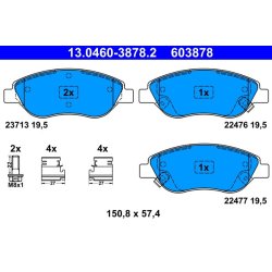 Brake Pad Set ATE 13.0460-3878.2 OE Ref 77368553