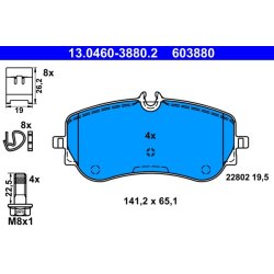 Brake Pad Set ATE 13.0460-3880.2 OE Ref 2H6698451A