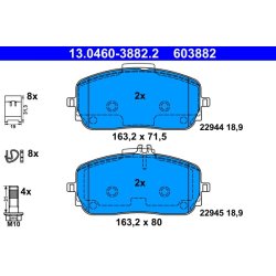 Brake Pad Set ATE 13.0460-3882.2 OE Ref 0004202205