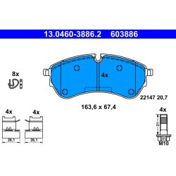 Brake Pad Set ATE 13.0460-3886.2 OE Ref 2N0698151
