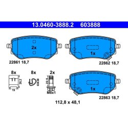 Brake Pad Set ATE 13.0460-3888.2 OE Ref A4704230600