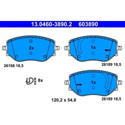 Brake Pad Set ATE 13.0460-3890.2 OE Ref 410608885R