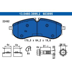 Brake Pad Set ATE 13.0460-3895.2 OE Ref 2N0698451A
