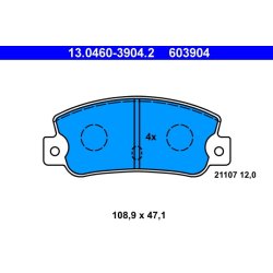 Brake Pad Set ATE 13.0460-3904.2 OE Ref 792703