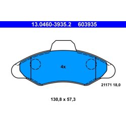 Jeu de plaquettes de frein ATE 13.0460-3935.2