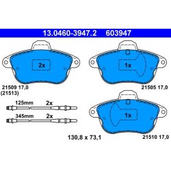 Jeu de plaquettes de frein ATE 13.0460-3947.2 pour CITROËN XM OE 95659640