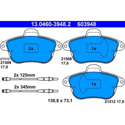 Jeu de plaquettes de frein ATE 13.0460-3948.2 pour PEUGEOT 605 OE 425089