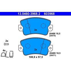 Jeu de plaquettes de frein ATE 13.0460-3968.2 pour RENAULT, 20, TRAFIC OE 7701205014