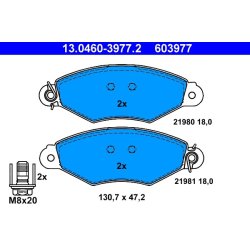 Brake Pad Set ATE 13.0460-3977.2 OE Ref 425192