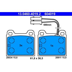 Jeu de plaquettes de frein ATE 13.0460-4019.2 pour ALFA ROMEO OE 11348.22052.00 30