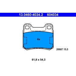Jeu de plaquettes de frein ATE 13.0460-4034.2 pour MERCEDES OE 0004209820