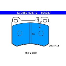 Jeu de plaquettes de frein ATE 13.0460-4037.2 pour MERCEDES SL OE 0014208520