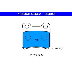 Brake Pad Set ATE 13.0460-4043.2 OE Ref 90485136