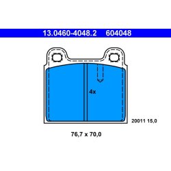 Jeu de plaquettes de frein ATE 13.0460-4048.2 pour VAUXHALL, PORSCHE OE 1605431