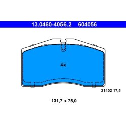 Jeu de plaquettes de frein ATE 13.0460-4056.2 pour PORSCHE 911, 928 OE 92835194902