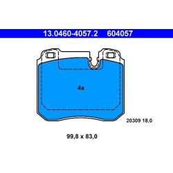 Jeu de plaquettes de frein ATE 13.0460-4057.2