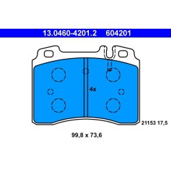 Brake Pad Set ATE 13.0460-4201.2 OE Ref 0014209820