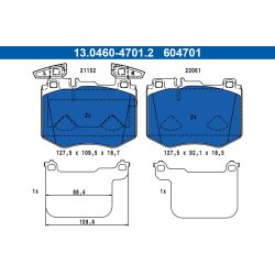 Brake Pad Set ATE 13.0460-4701.2 OE Ref 0004207902