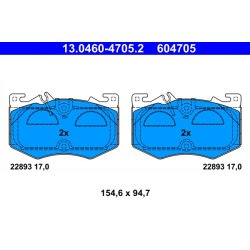 Brake Pad Set ATE 13.0460-4705.2 OE Ref A0004209702