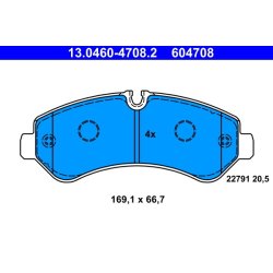 Brake Pad Set ATE 13.0460-4708.2 OE Ref 9074208700
