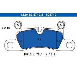 Brake Pad Set ATE 13.0460-4712.2 OE Ref 99135293902
