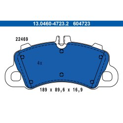 Brake Pad Set ATE 13.0460-4723.2 OE Ref 9Y0698151AN