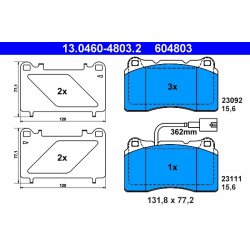 Jeu de plaquettes de frein ATE 13.0460-4803.2 pour ALFA ROMEO 156 OE 77363336