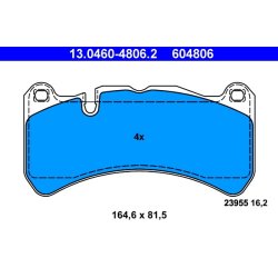 Brake Pad Set ATE 13.0460-4806.2 OE Ref A0044205020