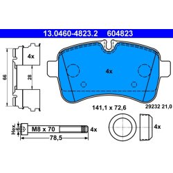 Brake Pad Set ATE 13.0460-4823.2 OE Ref 500055564