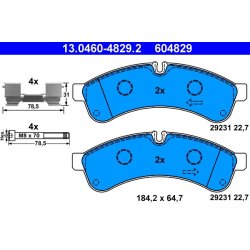 Brake Pad Set ATE 13.0460-4829.2 OE Ref 500055652