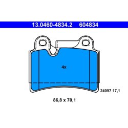 Brake Pad Set ATE 13.0460-4834.2 OE Ref 7L6698451B