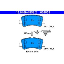 Brake Pad Set ATE 13.0460-4858.2 OE Ref 4406000Q0L
