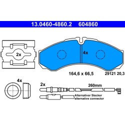 Jeu de plaquettes de frein ATE 13.0460-4860.2 pour camions Renault, Renault,